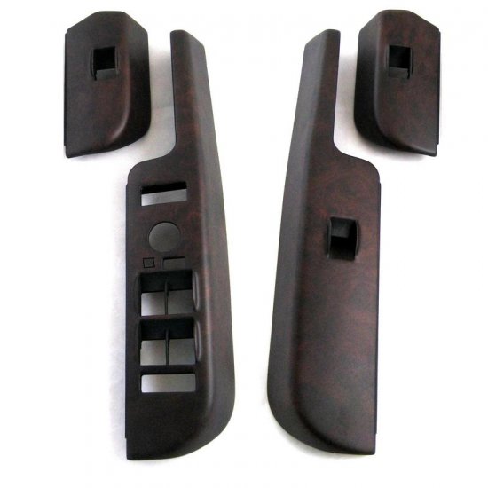 Range Rover L322 Window Switch Surrounds - Burr Walnut LHD + MIR - Click Image to Close