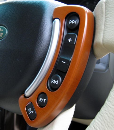 Range Rover L322 Steering control facia kit - Cherry Wood - Click Image to Close