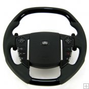 Steering Wheel BLACK PIANO (Square Design) Napa Leather