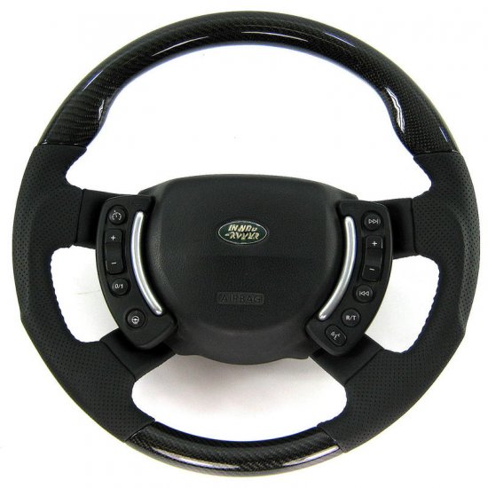 Range Rover L322 Non-Heated Steering Wheel - Carbon - Sport grip - Click Image to Close