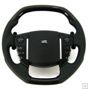 Steering Wheel CARBON FIBRE BLACK (Square Design) Napa Leather