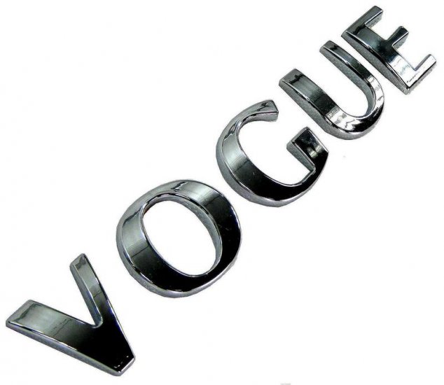 Non Genuine Chrome Vogue Lettering Badge - Click Image to Close