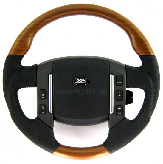 Range Rover Sport Steering Wheel - Sport grip - Walnut - Perfora - Click Image to Close