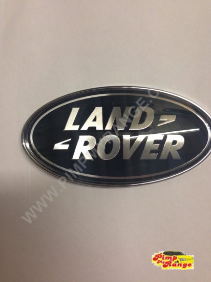 Genuine Land Rover Black & Silver Oval Badge & Non-Gen Plinth - Click Image to Close