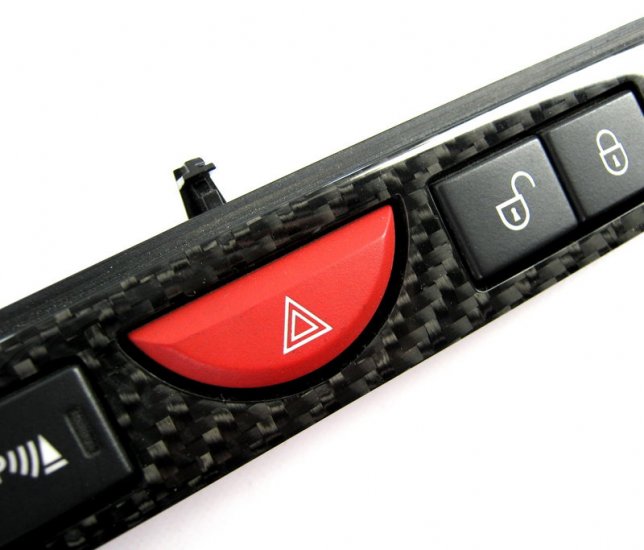 Range Rover Sport Hazard Switch Panel - Black Carbon Fibre (2+2) - Click Image to Close