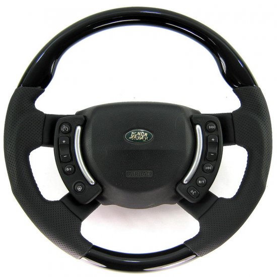 RR L322 Non-Heated Steering Wheel BLACK PIANO - Sports Grip - Click Image to Close