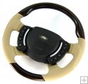 Range Rover L322 Steering Wheel - Burr Walnut Heated + Sand Leat