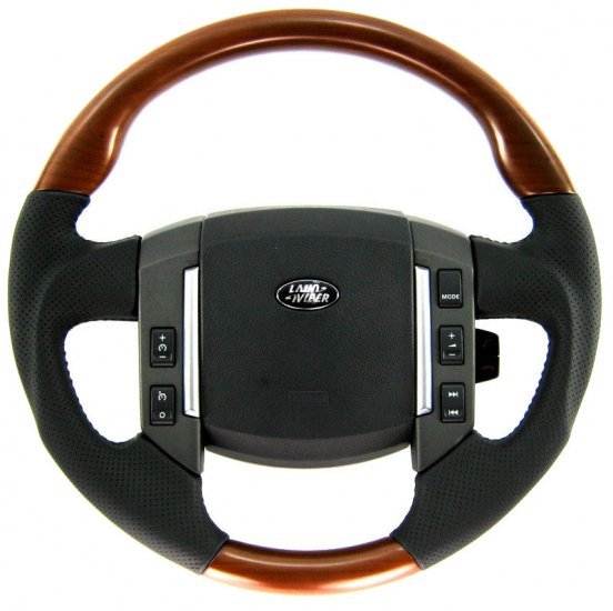 Range Rover Sport Steering Wheel - Cherry Wood - Sport grip - Pe - Click Image to Close