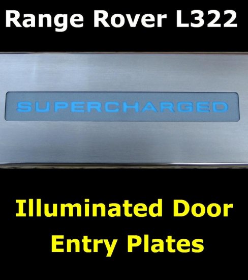 Range Rover Vogue L322 Illuminated Sill Plate Kit SUPERCHARGED - Click Image to Close
