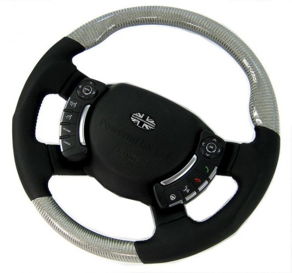 Range Rover L322 Heated Steering Wheel - Silver Carbon - Sport G - Click Image to Close