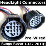 Range Rover L322 2010 16 way Headlight Connectors PAIR