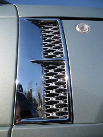 Supercharged Chrome Side Vent COVERS (pair) - Click Image to Close