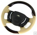 Range Rover L322 Steering Wheel - Burr Walnut Heated + Sand Leat