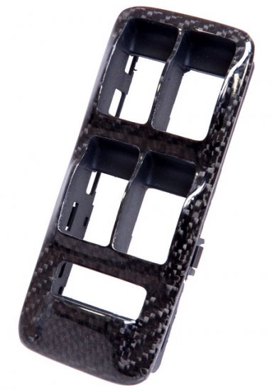 Window Switch Bezel - 4 Way Master Switch - Black Carbon Fibre - Click Image to Close