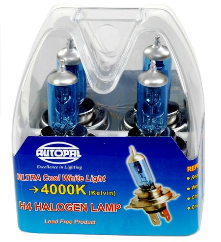 H4 Halogen Headlight bulbs - 60W/55W Blue-white (pair) - Click Image to Close