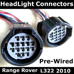 Range Rover L322 2010 16 way Headlight Connectors PAIR - Click Image to Close