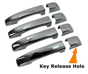 Range Rover L322 2010 Door Handle Covers - Chromed Plastic 8 pc - Click Image to Close
