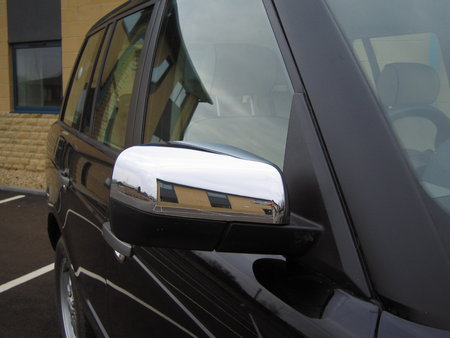 Range Rover L322 Chrome Mirror Covers - Top Half Covers - Click Image to Close