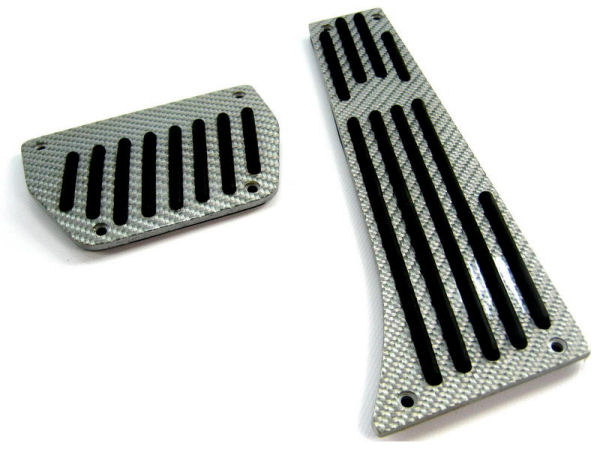 Range Rover L322 Silver Carbon Fibre pedal kit (Brake & Acc) - Click Image to Close