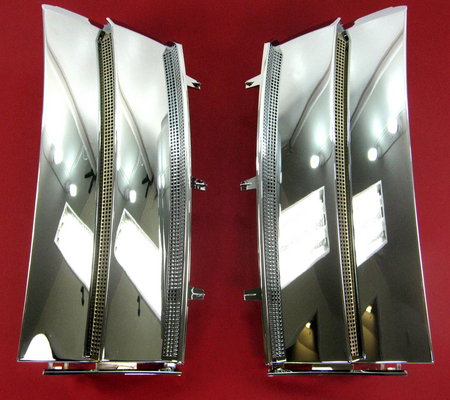 Range Rover L322 Double Fin Side Vents Assemblies - Full Chrome - Click Image to Close