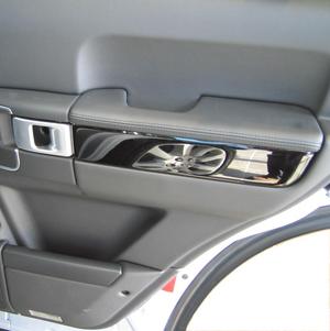 Range Rover L322 Door Card Inserts - Piano Black ( 4 pc kit ) - Click Image to Close
