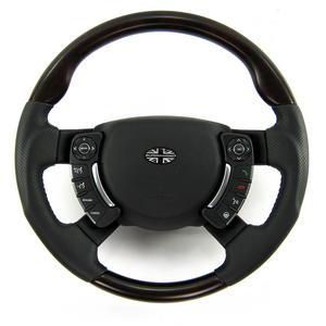 Range Rover L322 Steering Wheel - Burr Walnut Heated + Perforate - Click Image to Close